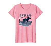 Rat de rivière : Art de la Faune Vintage pour Les Amoureux de la Nature T-Shirt, Femme, Rose, XS