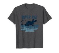 Rat de rivière : Art de la Faune Vintage pour Les Amoureux de la Nature T-Shirt, Homme, Chiné Foncé, XXL