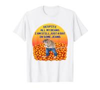 Rat en Jeans avec des Haricots Funny Rat Meme T-Shirt Graphique avec Valeur, Homme, Blanc, S