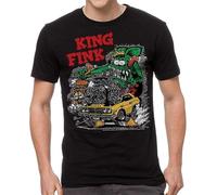 Rat Fink King Fink Men's Black T-Shirt Sizes Manches Courtes(X-Large)