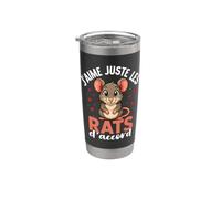 Rat Mignon Kawaii Amoureux Des Rats Gobelet isotherme en acier inoxydable double paroi