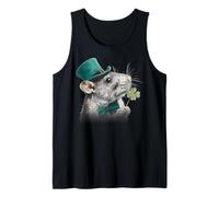 Rat Mouse St Patrick Jour Pattys Jour Irlandais Leprechaun Luck Débardeur