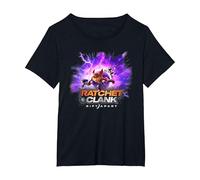 Ratchet and Clank Rift Apart Portal Jump Video Game T-Shirt, Femme Grandes Tailles, Noir, 4X