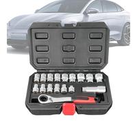 Ratchet Socket Set, Mechanics Tool Kit, 10.83x7.09x2.36 Inches Compact Tools Set with Durable Build, Socket Wrench Kit, Ratchet Tools with Sturdy Construction, Mechanics Tool Sets for Vehicle