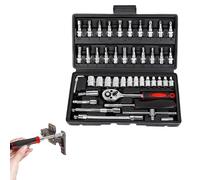 Ratchet Wrench - Portable Véhicule Repair Tool, Ratchet Socket Wrench Set, Long Lasting Ergonomic Hand Tool Kit | Automotive Marine Industrial Construction Electrical Maintenance Workshop Socket