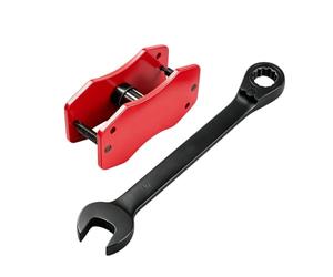 Ratcheting Brake Calíper Piston Compressor Tool, Auto Brake Pad Spreader | Heavy Duty Steel Construction, Ratchet Piston Spreader with Extended Reach for Cars, SUVs, Trucks, and Automotive Repairs