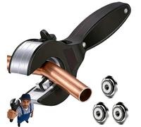 Ratcheting Pipe Cutter for Copper, Aluminum, PVC, One-Hand Fast Ratchet Pipe Cutter Tool Cuts 0.24" to 1.65" Pipes in Tight Spaces with 3 Blades (6-23mm)