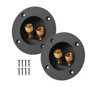 RATCHROLL Lot De 2 Bornes De Haut-Parleur 3 Pouces avec Bornier, Bornes À Vis pour Haut-Parleur 2 Voies, pour Caisson De Basses, Fiches Bananes pour Montage Audio Domestique Ou Autoradio.
