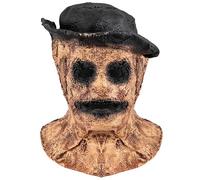 Ratdlyz Masque intégral Hannya de samouraï japonais, fantôme blanc tueur, aspect toile de jute vieillie, masque effrayant pour adulte, casque en latex terrifiant, déguisement pour fête d'Halloween