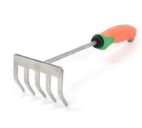 Râteau 5D - Outil de Jardin avec Cinq Dents en Acier, poignée Ergonomique et Durable, idéal pour aérer Le Sol et ramasser Les Feuilles. *
