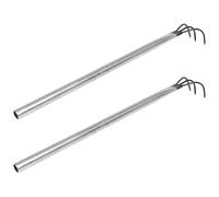 Râteau à Champignons de Cueillette, Lot de 2, Acier Inoxydable | Trois Dents Compactes, Poignée Ergonomique, pour Litière de Feuilles, Extérieur et Zones Difficiles