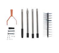 Râteau à chaume déchaumeur d'herbe morte facile 1,7 mètre 4 sections poignée réglable Orange