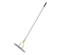 Râteau à chaume, déchaumeur Large pour Nettoyer l'herbe Morte et ameublir Le Sol avec Un Long Manche et des Dents courbées. Déchaumeur Manuel en Aluminium Efficace pour enlever (Yellow, 42x17x13cm)