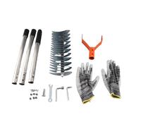 Râteau à chaume Poignée ergonomique amovible Dents en acier courbées Tête large Râteau à herbe morte Déchaumeur efficace Amovible en acier inoxydable Acier allié Réglable