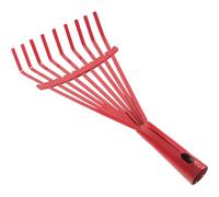 Râteau à Dents 9 Dents en Acier Rouge pour Feuilles Mortes