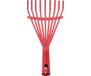 Râteau à Feuilles de Jardin à 9 Dents en Acier, Rouge, Balai Ramasse | Outil de Désherbage de Jardin, Outil à Main de Jardinage, Nettoyage du Sol, Collecte de L’herbe