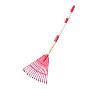 Râteau à Feuilles en Éventail 14 Dents - Râteau à Gazon avec Manche Long | Balai en Éventail pour Extérieur Jardin Terrasse Gravier Camping Paysage