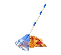 Râteau à Feuilles en Éventail 14 Dents,Râteau de Jardinage pour Gazon | Balai avec Manche Ergonomique pour Jardin Camping Extérieur Graviers Pelouse