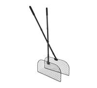Râteau à feuilles large antidérapant à long manche | Râteau collecteur de feuilles robuste pour nettoyer le jardinage, désherbage, pelouse, jardin, terrasse, allée, allée, herbe