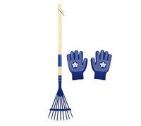 Râteau à Feuilles pour Avec Gants Manche Bois Détachable 68 cm | Petit Râteau à Feuilles Pour Travaux de Jardinage, Camping, Exploration Extérieure, Entretien de