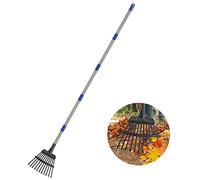 Râteau à Feuilles pour Feuilles, râteau de Jardin en métal Robuste de 20,3 cm de Large, 11 Dents, réglable pour pelouse, Cour, arbuste, râteau pour Enfants, 91,4 à 152,4 cm