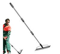 Râteau à gazon en métal, râteau de jardin - Râteau en métal robuste pour pelouses,Outils de râteau en métal de cour de râteaux d'arc résistants portatifs pour le sol de jardin de mauvaises herbes de j