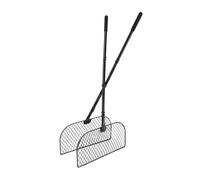 Râteau à gazon large antidérapant à long manche | Râteau collecteur de feuilles robuste pour extérieur, pelouse, jardin, terrasse, allée, allée, herbe, débris, désherbage