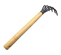 Râteau à gazon, mini râteau en acier, outil de transplantation jardin, main, creusement portable, 5 griffes for nettoyer les feuilles mortes, le bois mort et mauvaises herbes