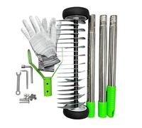 Râteau à Gazon pour Pelouse | Outil de Jardinage à Main | Râteau Rouleau Désherbeur pour Mousse et Chaume - pour Feuilles Débris Cour Jardin Terrain Maraîcher Jardiniers Adultes Seniors