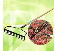 Râteau à gazon, râteau feuilles 14 dents, pelle de désherbage for friches, for la finition pelouse, for ramasser des articles divers, désherber, outils jardinage portables (taille: 36x156cm)