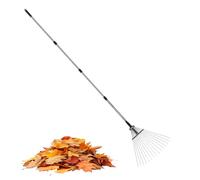 Râteau à Gazon - Râteau Télescopique en Métal - Outil Ergonomique Anti-Rouille de Désherbage, Accessoires de Jardinage Efficaces pour Nettoyer et Aérer la Terre