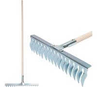 Râteau à gazon Strend Pro R108A.WH, 16 dents, aération, scarification, manche en bois