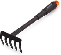 Râteau À Main De Jardinage En Acier-Petit Râteau De Jardin À 5 Dents Pour Jardin Balcon Potager-Râteau À Fleurs Avec Manche Ergonomique-9 Cm De Large