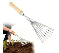 Râteau à Main de Jardinage- Petit Râteau de Jardin à 9 Dents pour Jardin Balcon Potager - Râteau à Fleurs avec Manche Ergonomique,Outillage De Jardin pour Désherber/Ameublir/Semence (B)