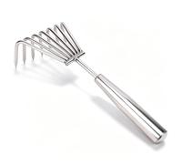 Râteau à Main en Acier Inoxydable, Petit râteau de Jardin de 11,1 Pouces avec poignée Ergonomique, 7 Dents Robustes, cultivateur Manuel à Griffes, Outil Manuel de Jardinage pour