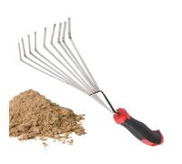 Râteau À Main | Outil De Jardin en Acier Inoxydable | Outil de Jardinage en Métal Court pour Désherbage Manuel, Aération du Sol et Plantation de Pelouse