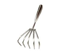 Râteau à Main pour Fruits de Mer en Acier Inoxydable, Outil de Creusement de Coquillages et Palourdes, Accessoire de Pêche et Jardinage- 5 Dents 9 Cm