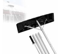 Râteau À Neige pour Toiture, Perches Dextension Détachables en Aluminium, Lame Large en Plastique, Outil De Déneigement, Nettoyeur De Neige pour Le Déneigement Hivernal des Toits De Maison