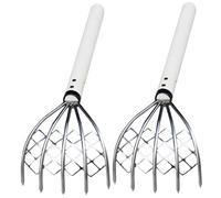 Râteau à puces de Sable 2 pièces, râteau de Plage en Acier Inoxydable avec Filet en Maille et poignée, râteaux à Sable pour Les huîtres et Les Fruits mer