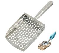 Râteau à puces de sable, pelle à sable pour la détection des métaux, tamis de plage robuste en acier inoxydable avec poignée, râteau puces et tamis roches pour la chasse au trésor et le peignage