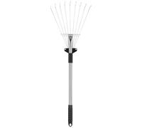 Râteau Argenté et Rétractable Aluminium Jardin Acier