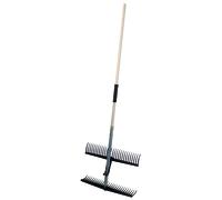 RÂTEAU COLLECTEUR DE FEUILLES, HERBE DOUBLE PEIGNE AVEC MANCHE 28X2 DENTS
