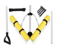 Râteau de bassin renforcé - Grattoir de nettoyage des plantes aquatiques | Accessoires de jardin anti-algues | Outil flottant pour mauvaises herbes avec long manche pour piscines d'entretien et