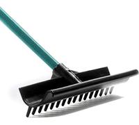 Râteau de bunker de golf double face avec poignée en aluminium, design léger pour une utilisation facile sur les terrains de sable et les jardins