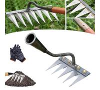 Rateau De Désherbage Berthaus, Outil De Râteau De Désherbage Amovible, Râteau Désherbage Au Carbone Robuste, Rateau Bertaus, Rateau Jardin pour Désherber/Ameublir/Semence (5 Dents)