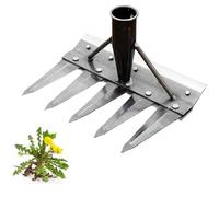 Râteau de désherbage de jardin en acier au carbone 2, 3, 4, 5, 7 dents, désherbeur manuel robuste pour jardin, désherbeur manuel amovible pour pelouse, cour, ameublissement et désherbage (5 dents)