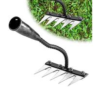Râteau de Désherbage de Jardin en Acier au Carbone, Outil de Râteau de Désherbage en Métal Robuste, Râteau en Fer Râteau de Déchaumage pour Le Jardinage et Le désherbage (5 Dents)