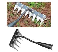 Râteau de désherbage de jardin en acier épais à 5 dents, râteau amovible amélioré pour jardinage et désherbage, râteaux de nivellement de pelouse, râteaux en fer robuste, outils de désherbage de