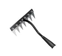 Râteau de Désherbage Multifonction en Métal, Rateau Jardin, Outillage de Jardin, Râteau de Désherbage de Jardin en Acier Au Carbone, Outil Manuel des Mauvaises Herbes Remover (7 Dents)