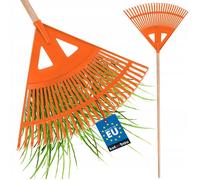 KOTARBAU® Râteau robuste 580 mm avec manche Balai à feuilles Râteau à feuilles Balai éventail Balayage des feuilles Râteau à feuilles en plastique Orange